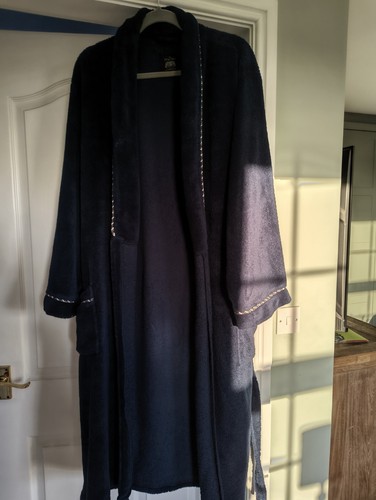 Mens dressing gown - navy, blue