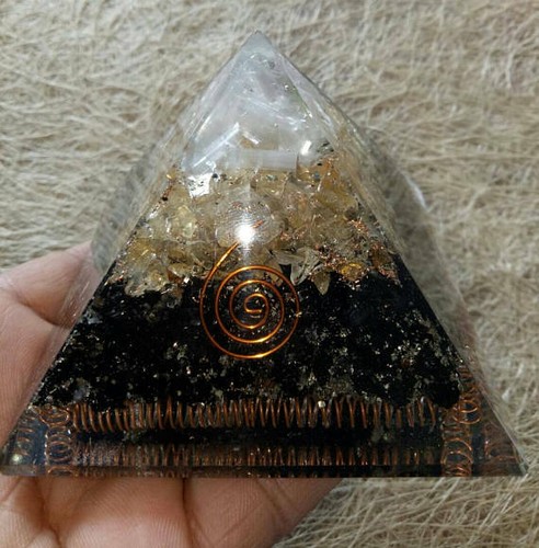 Black tourmaline citrine - tourmaline, &
