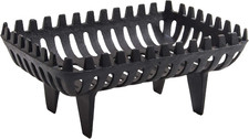 Heavy Cast Iron Firewood Basket Grate - Black Fireside Storage Solution