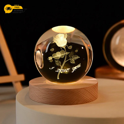 Crystal ball night light - 3d,