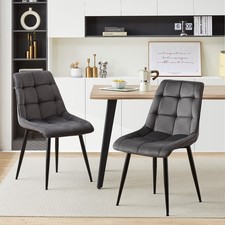 Set of 2 Velvet Dining Chairs