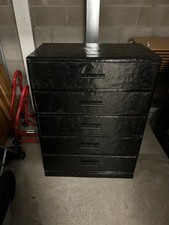 Black Chest Of Drawers Bedroom Kitchen Lounge Furniture 5 Drawer Storage 