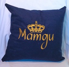 Mamgu , Welsh,  Embroidered cushion inc pad