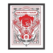 Gears of War 5 Red Skull Gaming Glossy Print Xbox Lancer Poster A4 Unframed