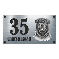 Rottweiler Aluminium House Sign Personalised - House Name/No & Street Name