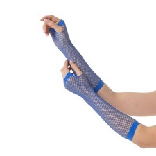 Neon Fishnet Gloves 1980s 80s Rave Hen Party Fancy Dress Costume Fingerless UK