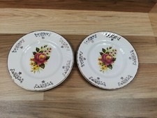 2 x Barratts Of Staffordshire Rose Floral Pattern 7" Tea / Side Plates