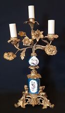 Antique of Gilt Bronze Ormolu Sevres? Porcelain Candelabra