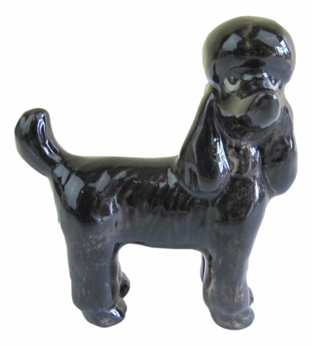 Miniature ceramic poodle dog - miniature,