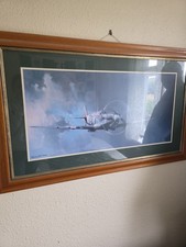 SPITFIRE OIL PAINTING BARRIE A.F.CLARK WOODED FRAME