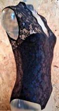 Lace Body Stocking Leotard Ladies Black UK Made for ASOS Ethically Made BNWT