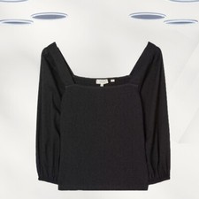Ex Fat Face Women’s Puff sleeves Summer Top in Black