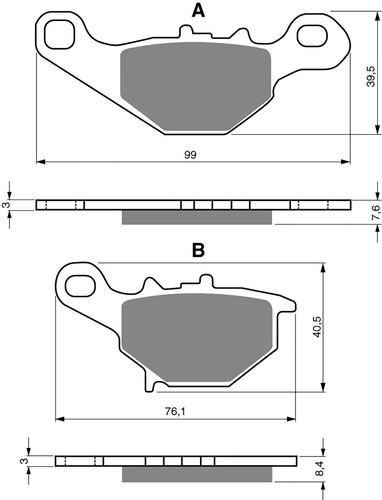 Brake disc pads - pads, rear