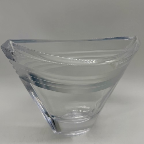 Crystal glass boat shaped vase - boat,