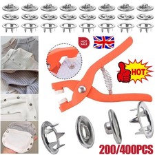 Heavy Duty Snap Fasteners Press Studs Kit +Poppers Leather Button Tool 200 PCS