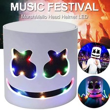LED Marshmallow Head Mask MarshMellow Halloween Mask for Costume Cosplay Party