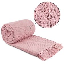 Throw Blanket for Sofas Bed Runner Honeycomb Waffle Soft Cotton Honeycomb