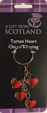 Tartan Heart Charm Keyring