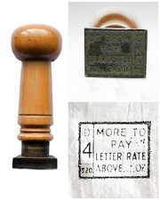 GPO Post Office Instructional Hand Stamp "MORE TO PAY LETTER RATE" *Vintage*