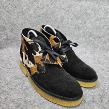 Clarks Originals Desert Boots Real Suede Pony Hair Cow Print UK 5 D