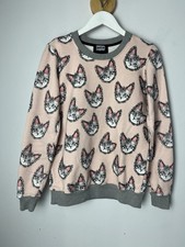 Markus Lupfer pink cat Kitten jumper sweatshirt small Kitsch Designer