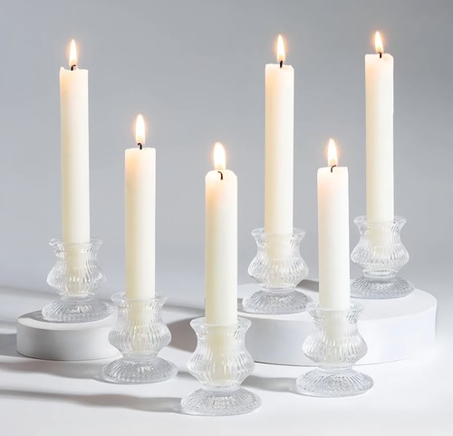 10x clear glass - taper, candle