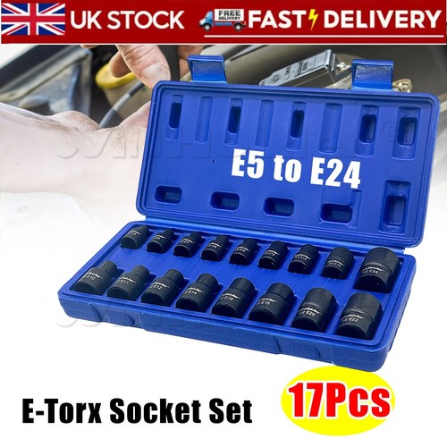 Impacted torx star sockets - e,