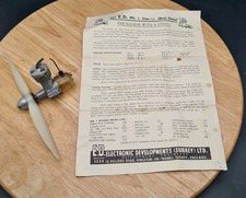 ED Mk1 Bee Vintage Diesel Model Aircraft Engine + Paperwork - Untested - See Pic
