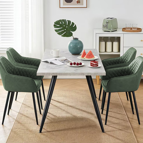 Marble effect dining table - dining,