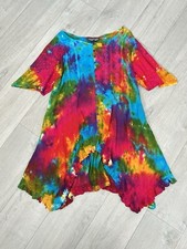 New Jordash XXL 22 Tie Dye Rainbow Boho Hippie Alisa Sequinned Tunic Top Blouse