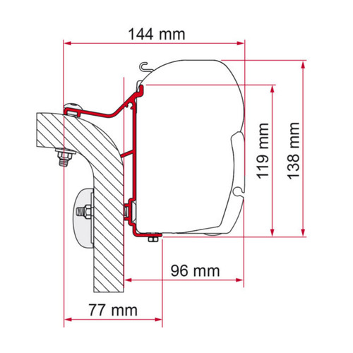 Fiamma 450cm adapter bracket - 450cm,
