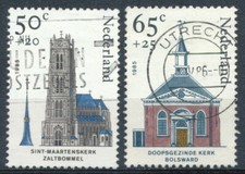 Religious Buildings: 50 & 65c - Netherlands 1985 - F H - SG# 1457 & 1459