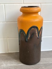 VINTAGE SCHEURICH FAT LAVA LARGE  VASE MCM WEST GERMAN POTTERY 30CMS