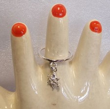 Sterling Silver Charm Ring Sparkly star.