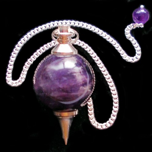 Amethyst ball dowsing pendulum - dowsing,