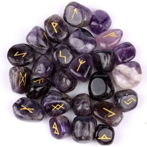 Amethyst rune crystal - crystal, stones