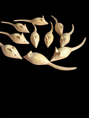 Wooden mice grained - (ten), 10
