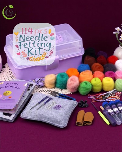 Needle felting kit wool - needle, roving