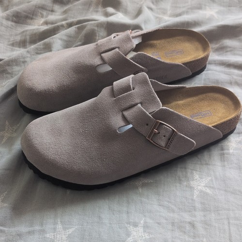 Birkenstock boston grey suede - grey,