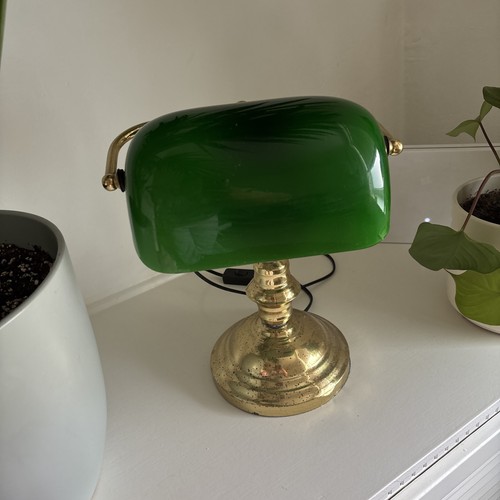 Vintage green glass bankers - glass,