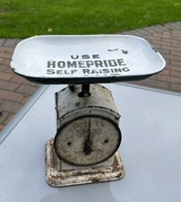 RARE VINTAGE HOMEPRIDE SELF RAISING FLOUR ENAMEL SCALES - KITCHENALIA