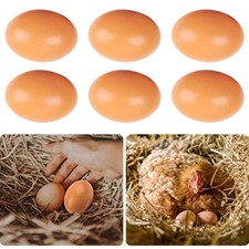 6X Fake Wooden Chicken Eggs