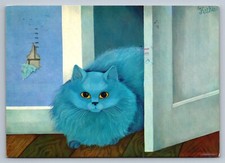 Postcard Blue Cat Kathia