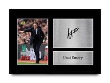 Unai Emery Aston Villa Framed Printed Autograph Poster for Football Fans