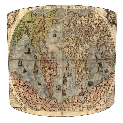 Vintage world maps - maps, lampshades