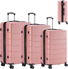 Pink 3-Piece Luggage Set with