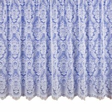 WHITE NET CURTAIN HEAVY THICK TRADITIONAL LACE DAMASK DESIGN FLORAL DESIGN 3000