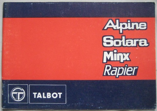 1984 talbot alpine - talbot, alpine,