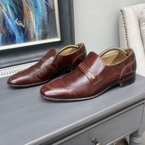 Loake polished brown apron - polished,