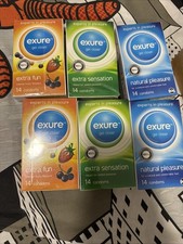 CONDOMS from Exure NATURAL RIBBED FLAVOURED PLEASURE Discree 14pk, 28pk, 42pk